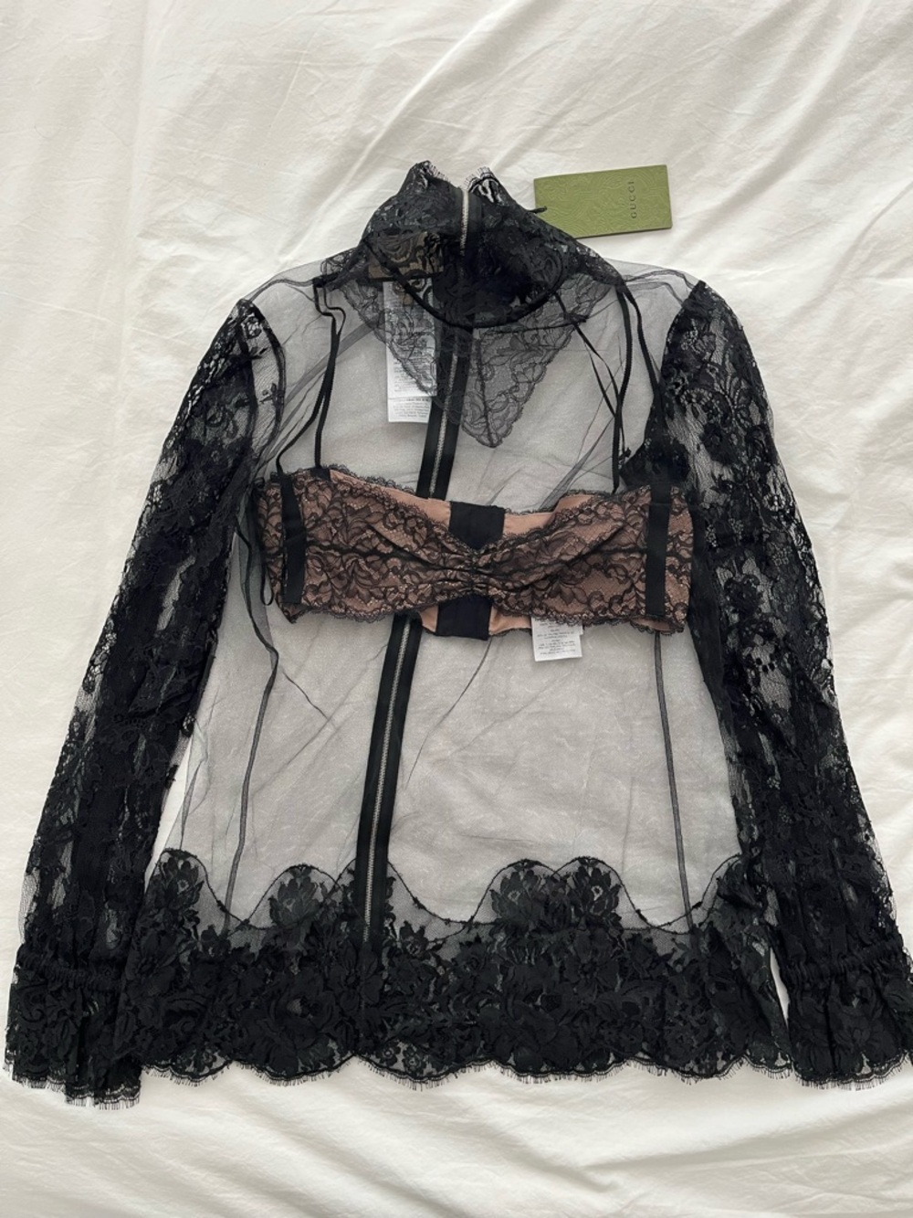 Gucci Fashion Show Tulle and Lace Shirt